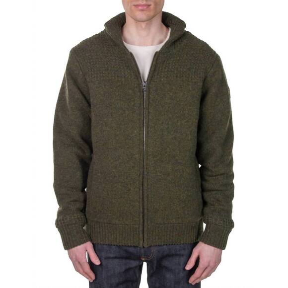 NEW SCHOTT shawl collar sweater jacket in moss